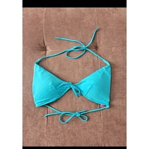 Victoria's Secret Turquoise Triangle String Halter Bikini Top - Size Medium